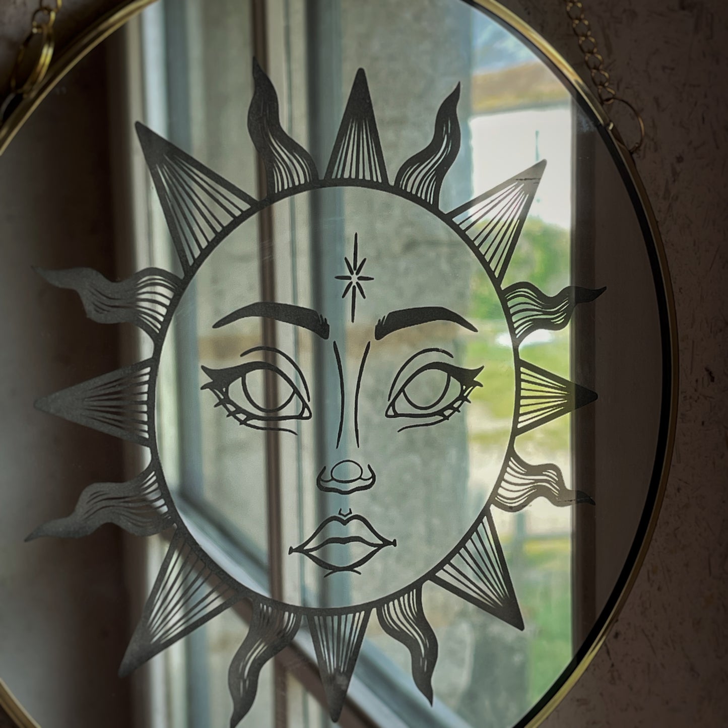 Miroir gravé - Soleil