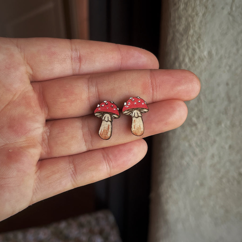 Boucles d’oreilles puces - Champignons