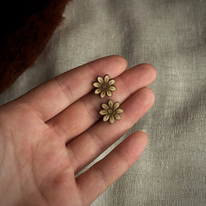 Boucles d’oreilles puces -  Marguerites 