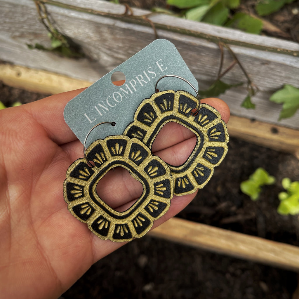 Boucles d’oreilles pendantes - Soleil fleuri 