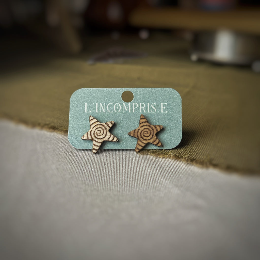 Boucles d’oreilles puces -  Étoiles psychédéliques