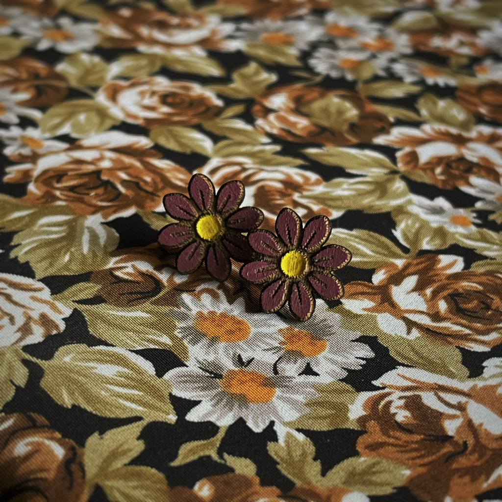 Boucles d’oreilles puces - Marguerites colorées 