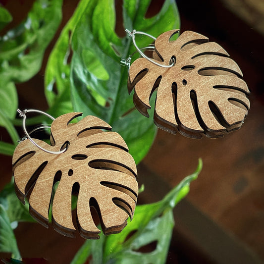 Boucles d’oreilles pendantes - Monstera deliciosa