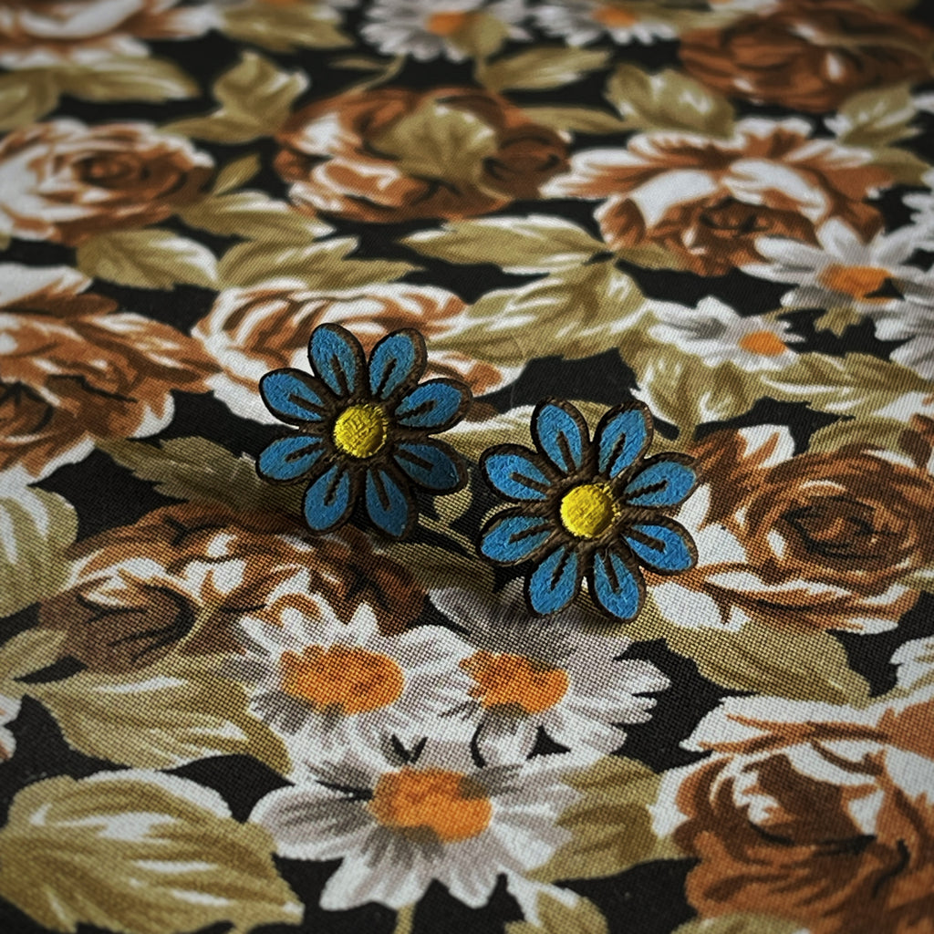 Boucles d’oreilles puces - Marguerites colorées 