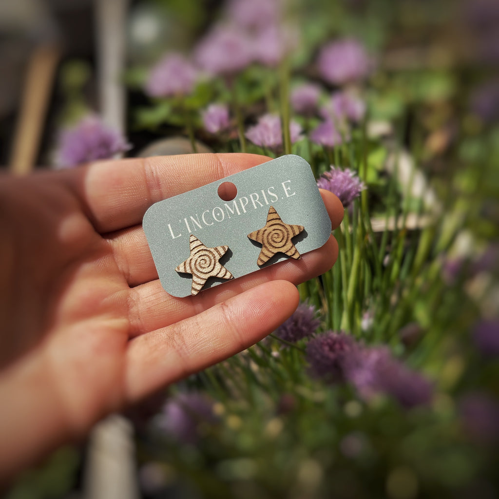 Boucles d’oreilles puces -  Étoiles psychédéliques