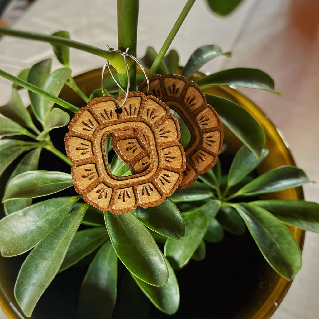 Boucles d’oreilles pendantes - Soleil fleuri 