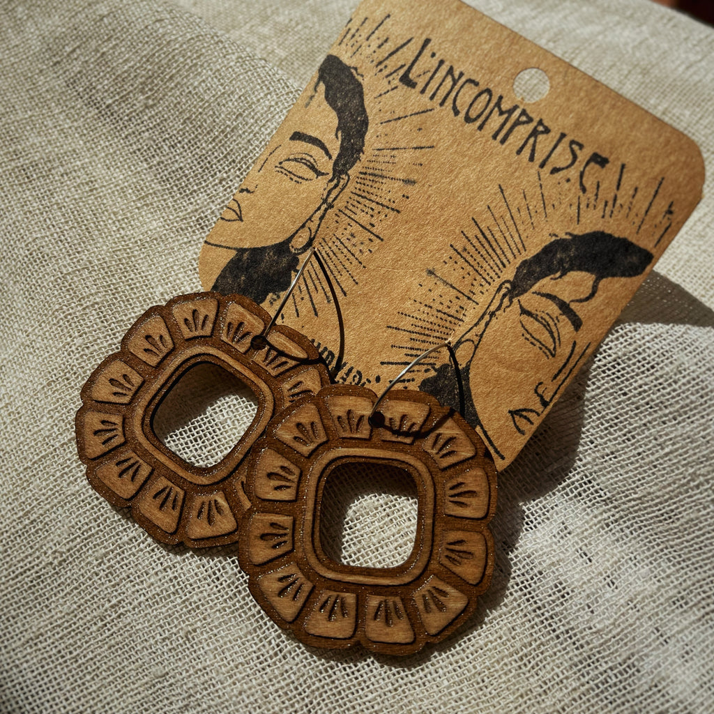 Boucles d’oreilles pendantes - Soleil fleuri 