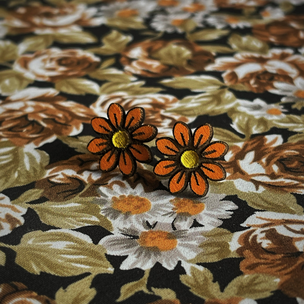 Boucles d’oreilles puces - Marguerites colorées 