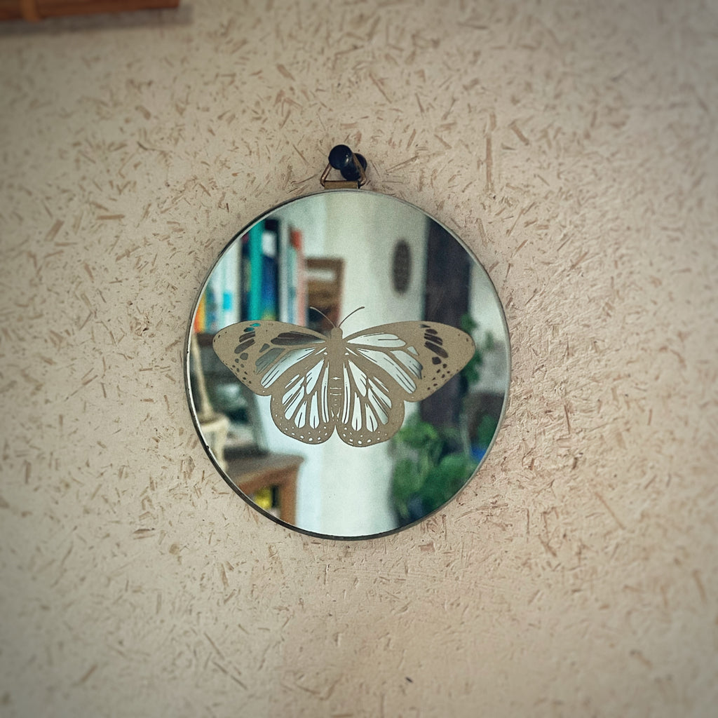 Miroir gravé - Papillon